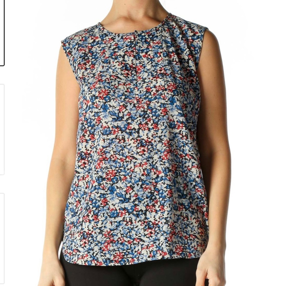 J.Crew Green Floral Print Blouse Size 2